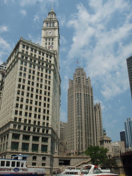 ChicagoRiverKayak071711-7170036.jpg - Michigan Ave bridge: Wrigley Building, Tribune Tower (center)
