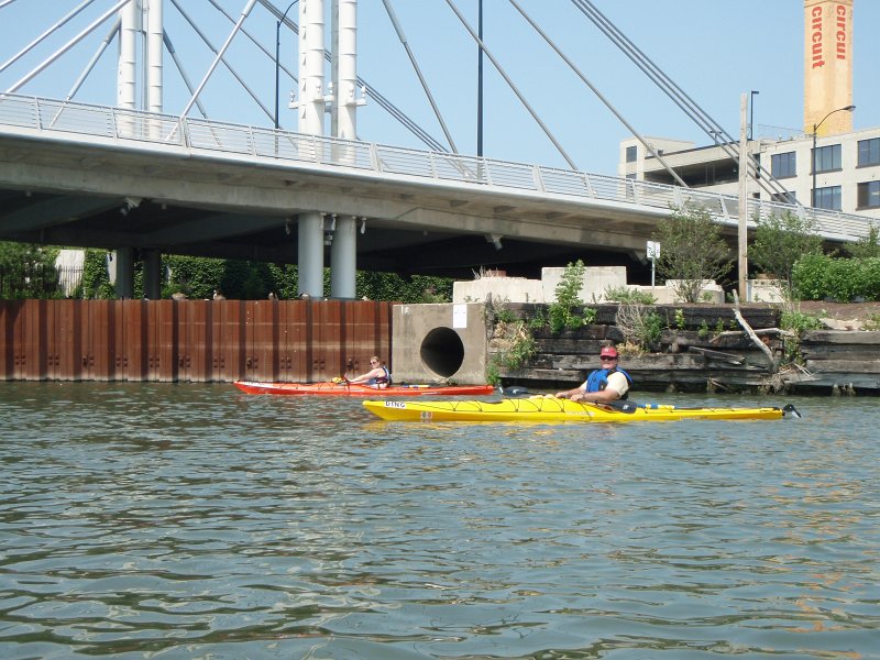 ChicagoRiverKayak071711-7170056.jpg - Jack and Liz, near North Ave Bridge, at Northern tip of Goose Island