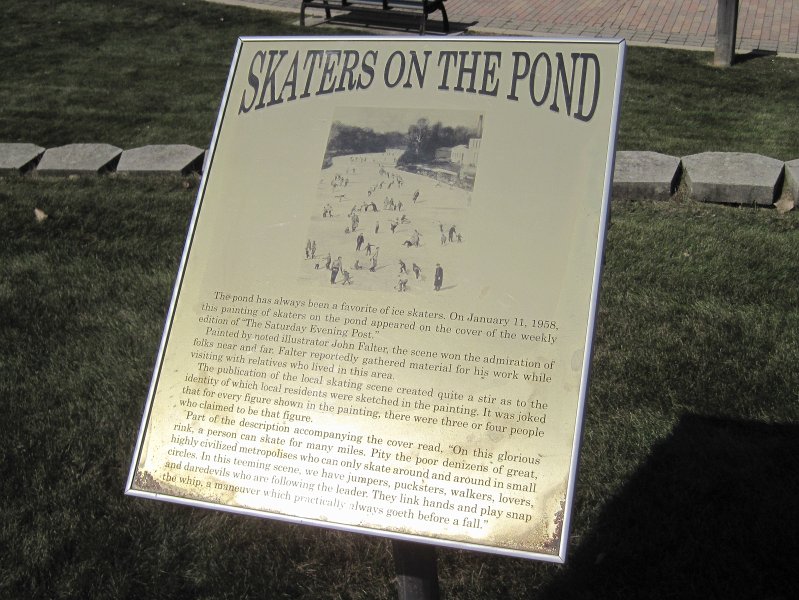 FoxRiverBike091111-3418.jpg - Skaters on the Pond sign next to the Batavia Depot Pond