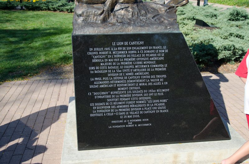 Cantigny100811-6247.jpg - "The Lion of Cantigny" Statue, dedicated 11/11/2008