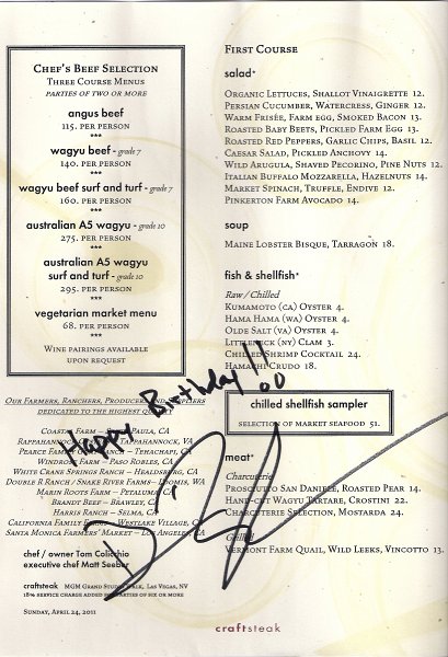 MenuCraftSteakLasVegas0424110001.jpg - CraftSteak Birthday Dinner Menu, signed by the Chef, MGM Grand Hotel, Las Vegas