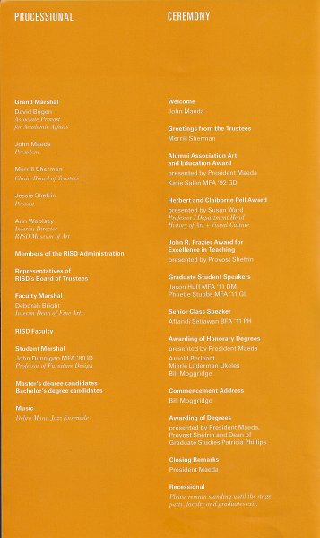 RISD2011GraduationProgramB072011.jpg - RISD 2011 Graduation Program, Ceremony