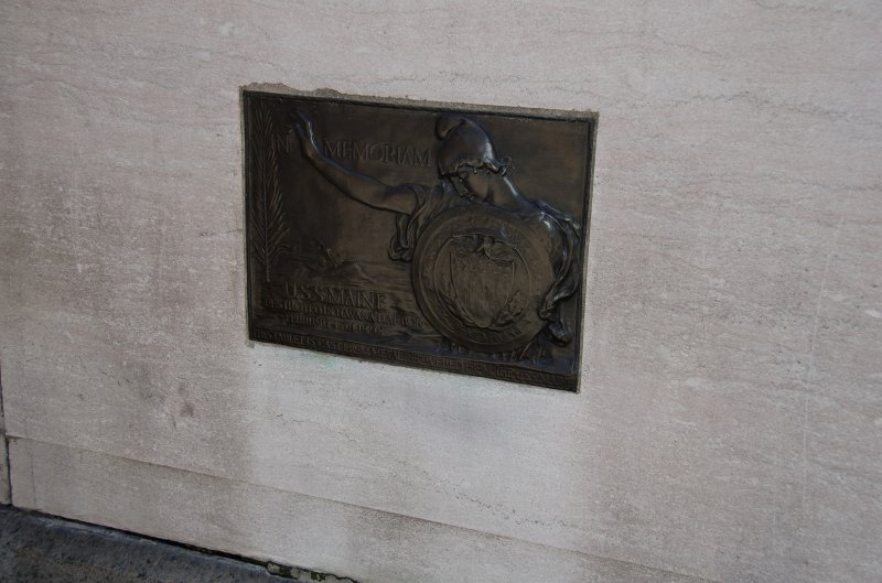 Manhattan032611-1794-2.jpg - USS Maine Monument: Destroyed in Havana harbor, February 15th, 1898.  This table is cast from metal recovered from the USS Maine.