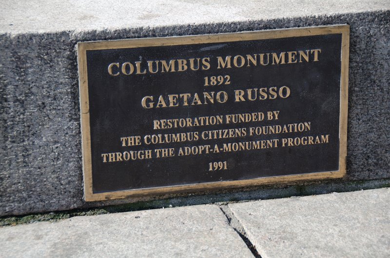 Manhattan032611-1955.jpg - Columbus Monument, 1892, Gaetano Russo.  Restoration funded by the Columbus citizens foundation through the adopt-a-monument program, 1991.