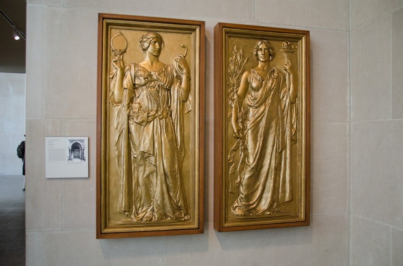 Manhattan032611-1861-2.jpg - "Truth and Research," Bronzed plaster of Library of Congress doors by Warner and Adams, 1896-98