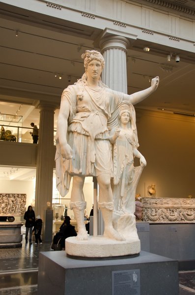 Manhattan032611-1894-2.jpg - Marble statue of Dionysos leaning on an archaistic female figure, Roman, 27BC- AD 68.