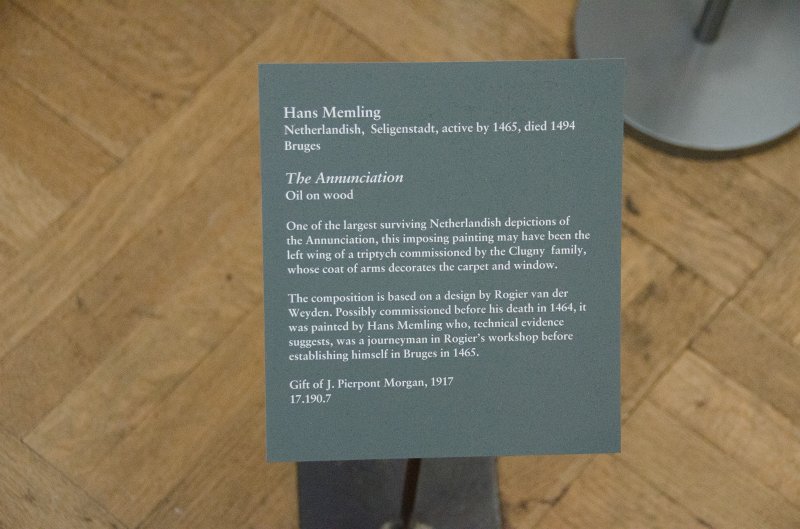 Manhattan032611-1927-2.jpg - "The Annunciation," oil on wood painting by Hans Memling, 1464.