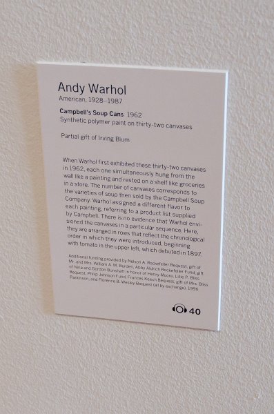 Manhattan032611-2038.jpg - "Campbell's Soup Cans," synthetic polymer paint by Andy Warhol, 1962