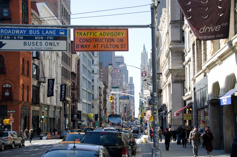 Manhattan032611-1966.jpg - SoHo: Looking South on Broadway. Woolworth Building distant skyscraper