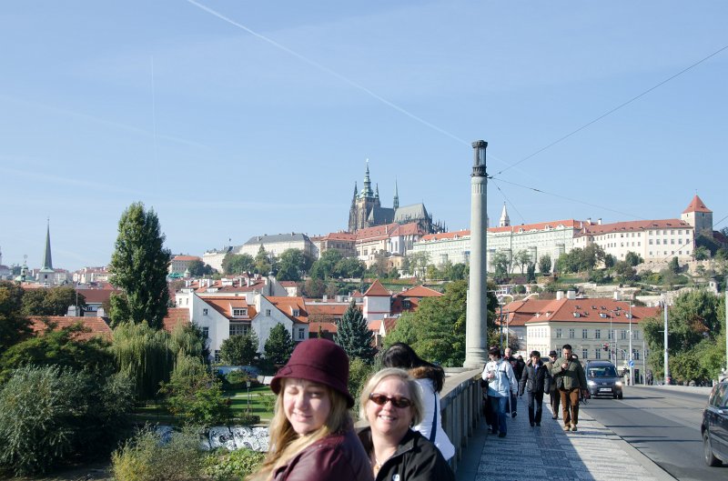 Prague101511-6870.jpg - Liz, Cathie on  Mánes Bridge / Mánesův most, Prague Castle (background)