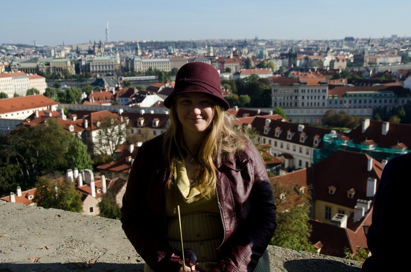 Prague101511-7030.jpg - Liz, view of Prague from the Palácové zahrady pod Pražským Hradem / Palace gardens under Prague Castle