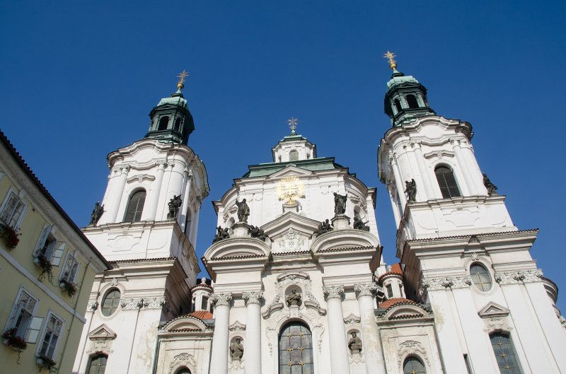 Prague101511-6710.jpg - Kostel sv. Mikuláse / St. Nicholas Church.      Baroque church, Old Town Square