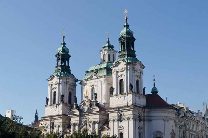 Prague101511-6800.jpg - Kostel sv. Mikuláse / St. Nicholas Church.      Baroque church, Old Town Square
