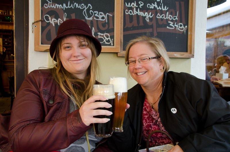 Prague101511-6820.jpg - Liz, Cathie at Staroměstská restaurace on Staroměstské / Old Town Square