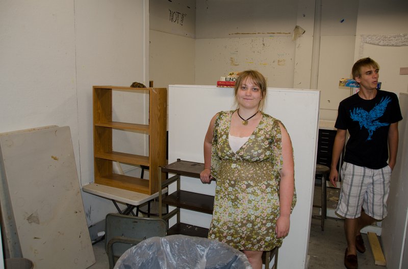 Providence060211-3307.jpg - Liz standing in her now cleaned-out studio space, 2nd floor of Benson Hall
