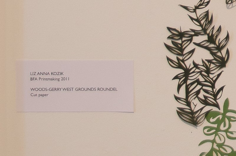 Providence060211-3435.jpg - Liz Anna Kozik, BFA Printmaking 2011, "Woods-Gerry West Grounds Roundel," Cut Paper