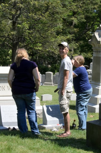 Providence060211-3752.jpg - HP Lovecraft's grave at Swan Point Cemetery