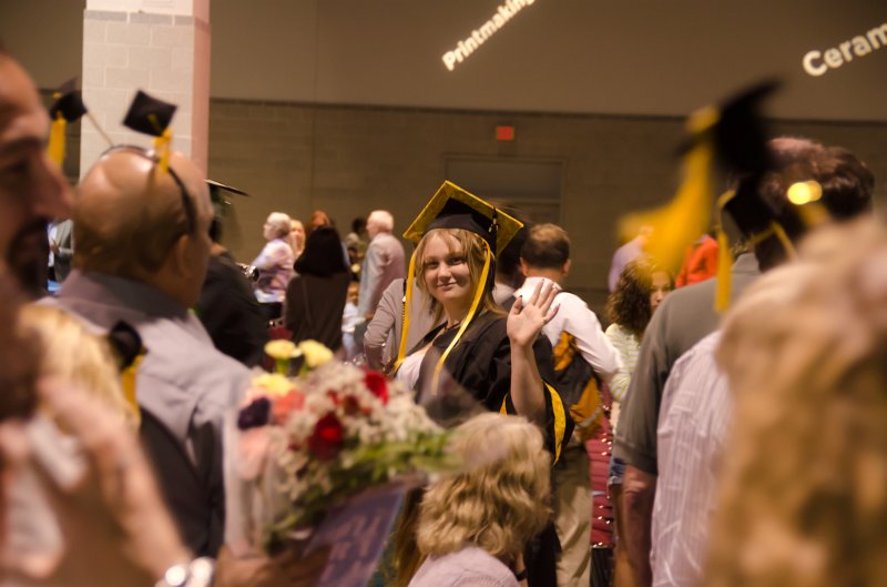Providence060211-3650.jpg - Liz exiting RISD Commencement ceremony