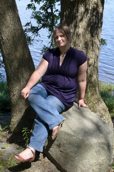 Providence060211-3706.jpg - Liz at Swan Point on the Seekonk River