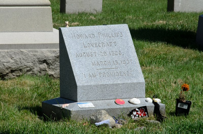 Providence060211-3750.jpg - HP Lovecraft's grave at Swan Point Cemetery