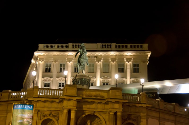 Vienna101311-6700.jpg - Albertina, equestrian monument, emperor Franz Joseph I,  Palais Erzherzog Albrecht