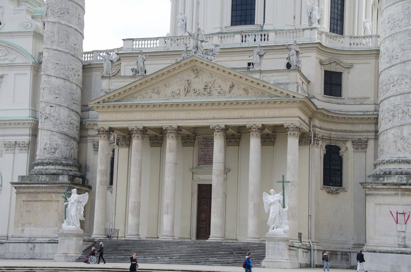 Vienna101311-6408.jpg - North Entrance  angels from the Old and New Testaments, KarlsKirche / St. Charles's Church