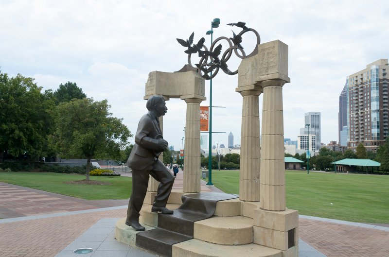 Atlanta092011-6089-2.jpg - Gateway of Dream, sculpture of Baron Pierre de Coubertin, founder of the modern olympics, Centennial Olympic Park