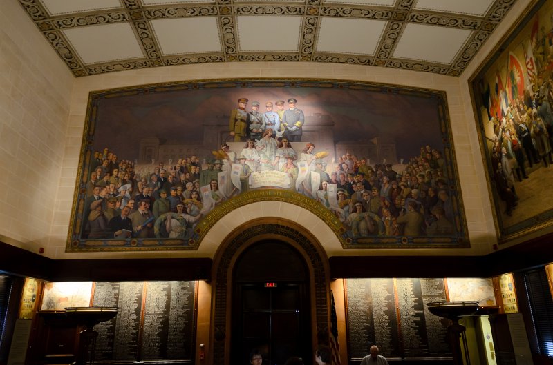 KansasCity062011-3910.jpg - Dedication of the Memorial Site, November 1, 1921, by Daniel MacMorris, 1950, on West wall of Memory Hall.