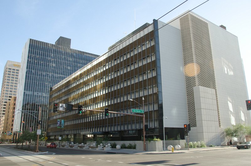 Phoenix042111-2320.jpg - United States Federal Building and Courthouse, First American Title Building (background left)