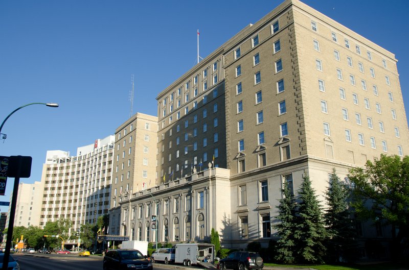 Regina081611-5078.jpg - Hotel Saskatchewan Radisson Plaza, SaskPower Building (background left)