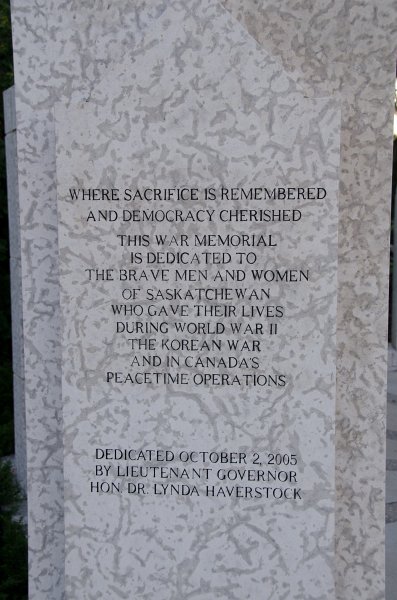 Regina081611-5151.jpg - Saskatchewan War Memorial, dedication 2005