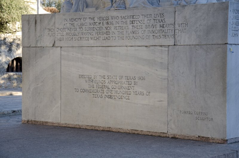 SanAntonio020711-0721.jpg - The Alamo Cenotaph: In memory of the heroes who sacrificed their lives at the Alamo, March 6, 1836.