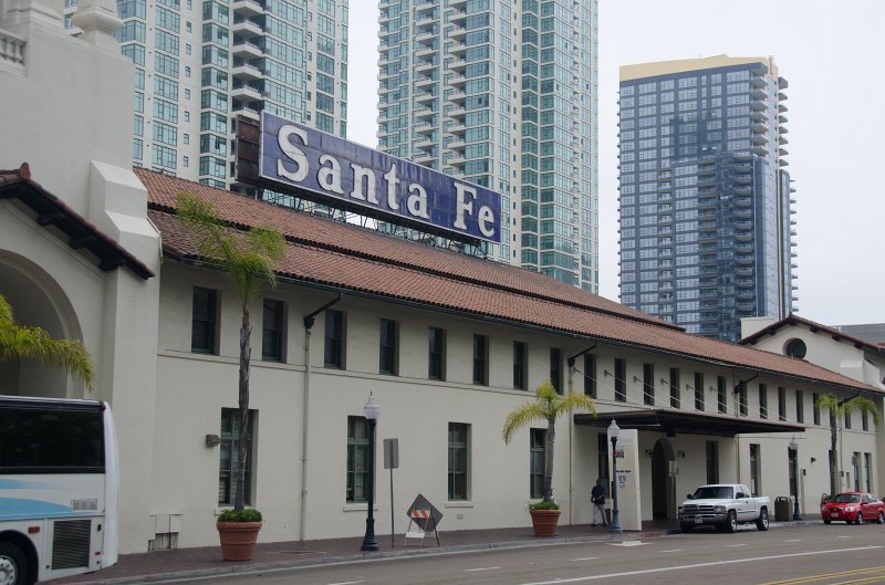 SanDiego062411-4071.jpg - Santa Fe Depot. Bayside at the Embarcadero (background, right)