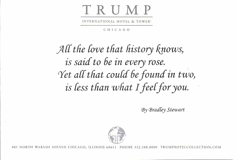 30thWeddingAnnyJune12-.jpg - Trump Hotel Note in our room, Anniversary Weekend, 2012