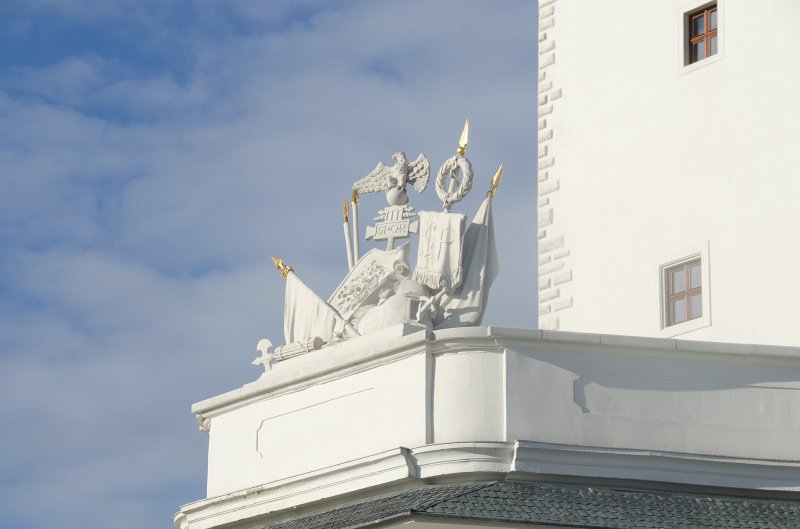 Bratislava012212-8356.jpg - Trophy says "SPQR" - Bratislava Castle / Bratislavský hrad