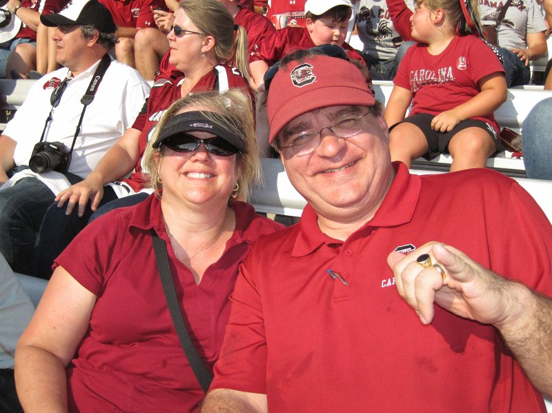 Columbia092212-4240.jpg - Jack and Cathie at the Senior year parent's weekend football game.  This year its against Missouri -- "welcome to the SEC!"