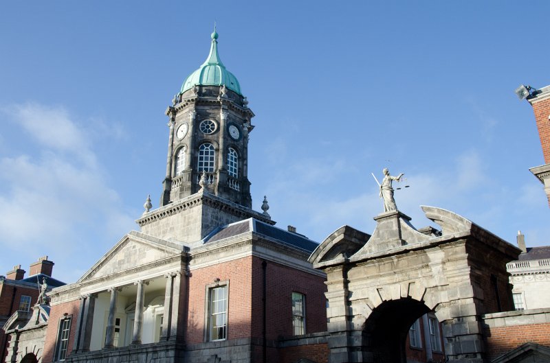 Dublin010212-7812.jpg - Bedford Tower w/Justice, Dublin Castle Upper Yard