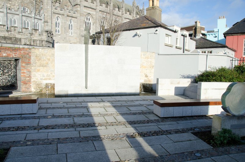 Dublin010212-7840.jpg - Garda Memorial Garden: Granite Wall with Shard of Glass