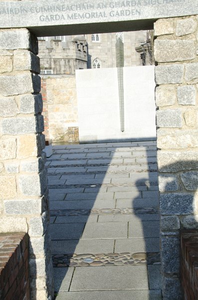 Dublin010212-7841.jpg - Garda Memorial Garden: Granite Wall with Shard of Glass