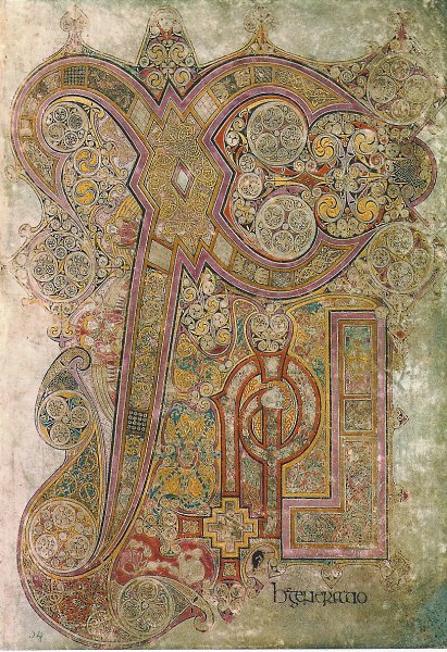 Dublin010212-010312.jpg - Book of Kells Folio 34r Matthew 1.18 Chi Rho (scan)