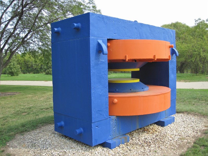 FermiLabBike091612-4159.jpg - 55-ton electromagnet from a cyclotron used by Enrico Fermi