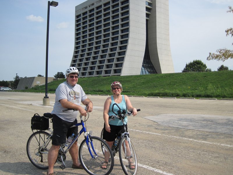 FermiLabBike091612-4207.jpg - Jack and Cathie, Wilson Hall, Fermilab