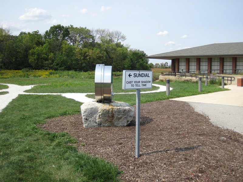FermiLabBike091612-4210.jpg - Hydrogen Bubble Chamber Window on display in front of the Lederman Science Education Center