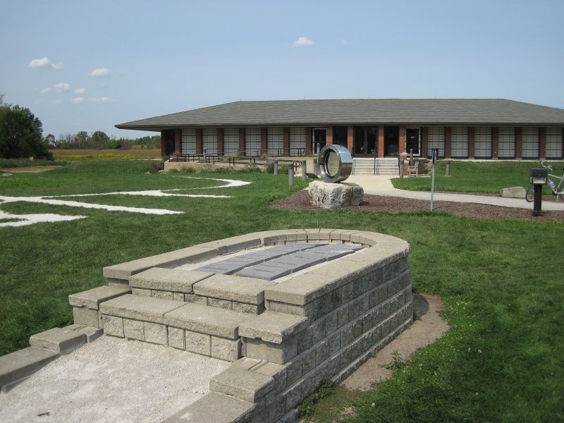 FermiLabBike091612-4221.jpg - Sundial on display in front of the Lederman Science Education Center