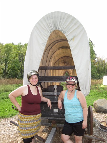FermiLabBike091612-4222.jpg - Prairie Schooner-style covered wagon at the Lederman Science Center, Fermilab