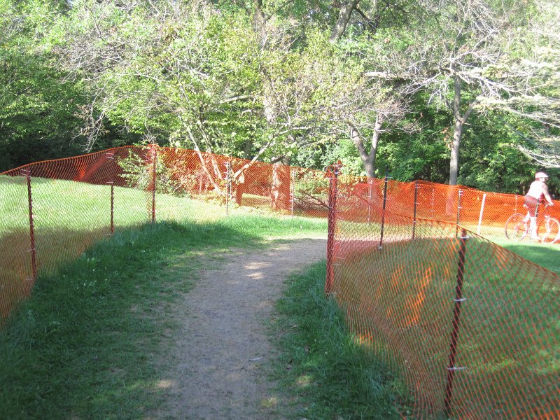 IMG_4028.jpg - The former archery range is under construction and bike riders are re-routed through a narrow shoot.