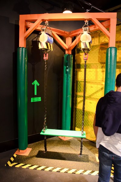 JacksBirthdayApril2012-0100.jpg - Leslie, Cathie, and Jack at, MythBusters exhibit at the Museum of Science and Industry