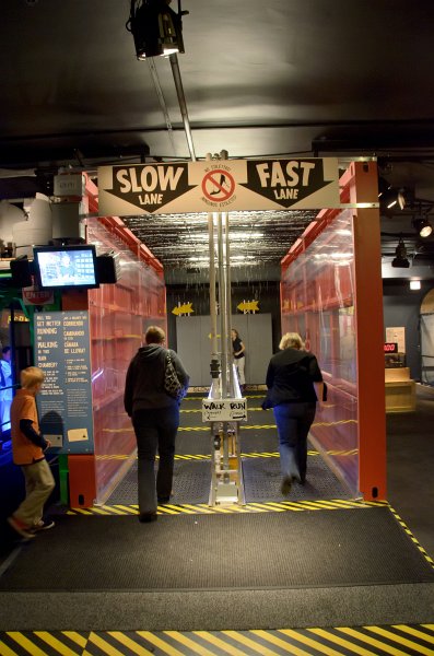 JacksBirthdayApril2012-0105.jpg - Leslie, Cathie, and Jack at, MythBusters exhibit at the Museum of Science and Industry