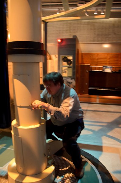 JacksBirthdayApril2012-0123.jpg - Leslie, Cathie, and Jack at, U-505 exhibit at the Museum of Science and Industry