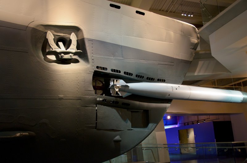 JacksBirthdayApril2012-0124.jpg - Leslie, Cathie, and Jack at, U-505 exhibit at the Museum of Science and Industry